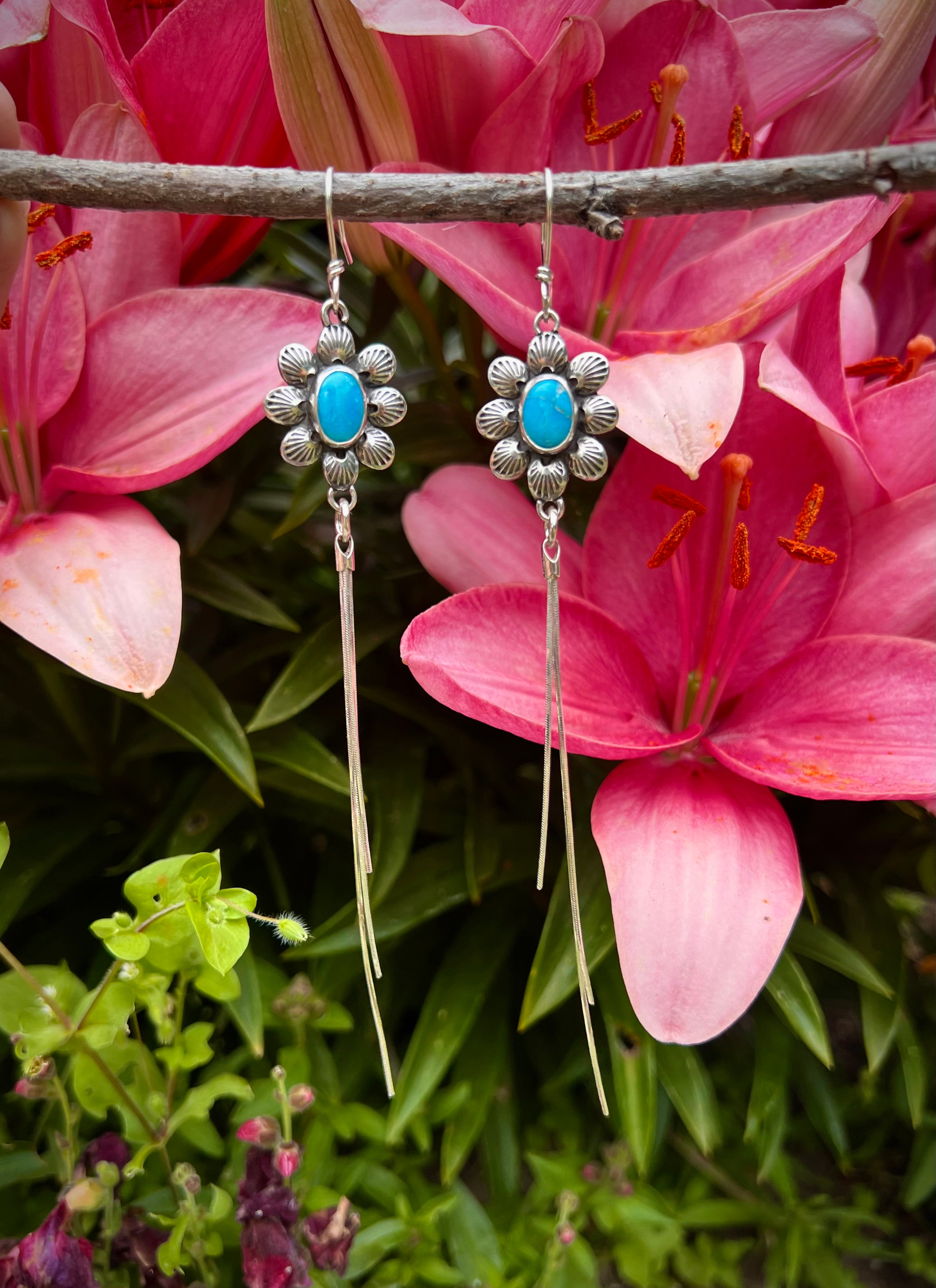 Blue Ridge turquoise duster earrings