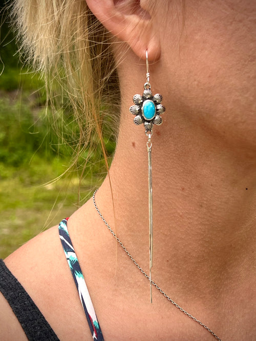 Blue Ridge turquoise duster earrings